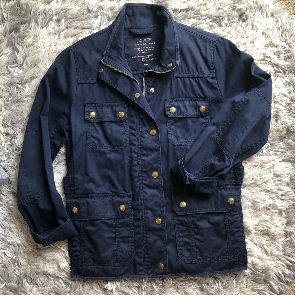 J. Crew Relaxed Boyfriend Fit Field Jacket (Navy)